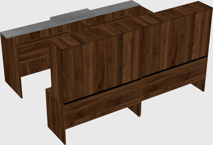 Shared u-shaped reception desks