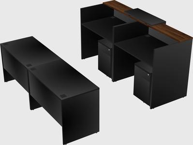 Shared u-shaped reception desks