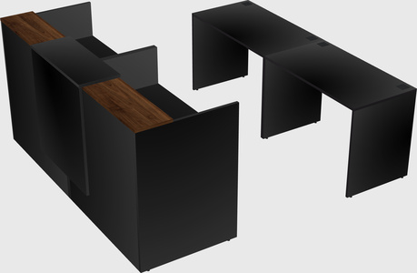 Shared u-shaped reception desks