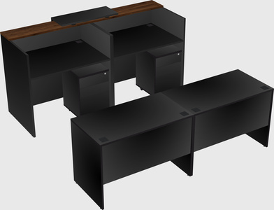 Shared u-shaped reception desks