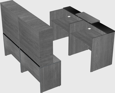 Shared u-shaped reception desks