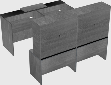 Shared u-shaped reception desks