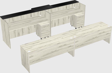 Shared u-shaped reception desks