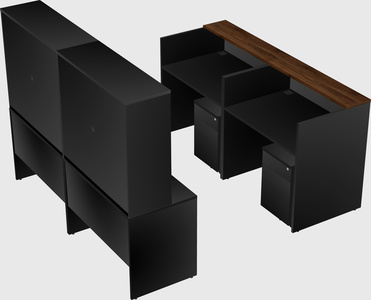 Shared u-shaped reception desks