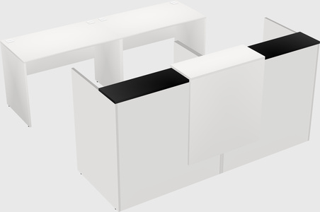 Shared u-shaped reception desks