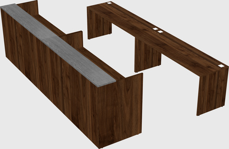 Shared u-shaped reception desks
