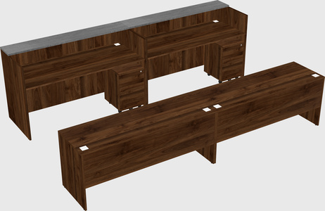 Shared u-shaped reception desks
