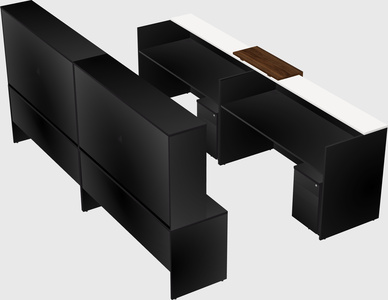 Shared u-shaped reception desks