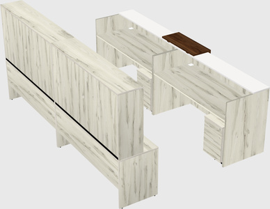 Shared u-shaped reception desks