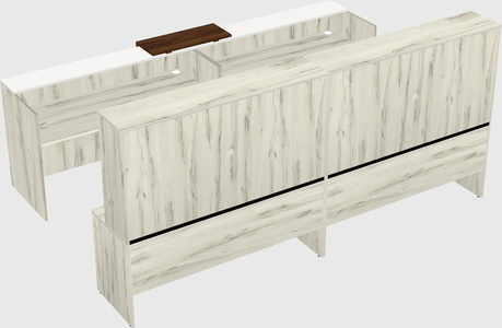 Shared u-shaped reception desks