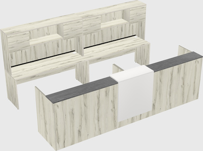 Shared u-shaped reception desks