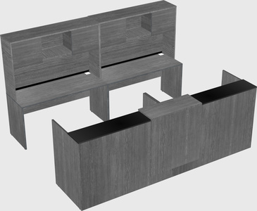 Shared u-shaped reception desks