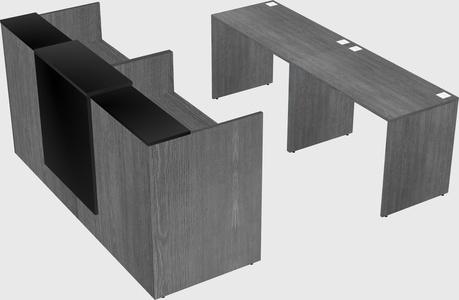 Shared u-shaped reception desks