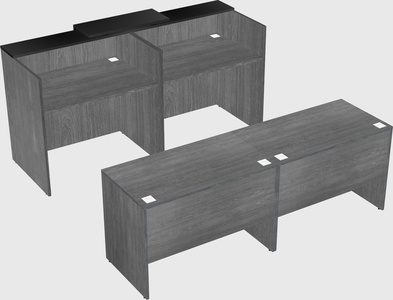 Shared u-shaped reception desks