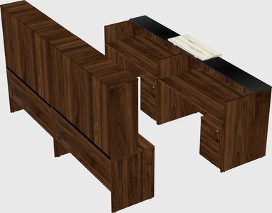 Shared u-shaped reception desks