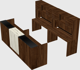 Shared u-shaped reception desks
