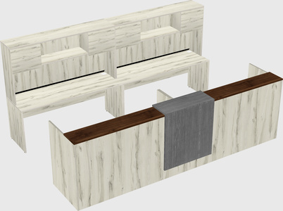 Shared u-shaped reception desks