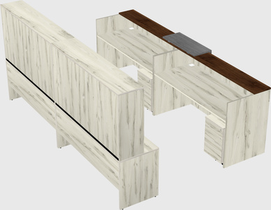 Shared u-shaped reception desks