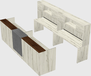 Shared u-shaped reception desks