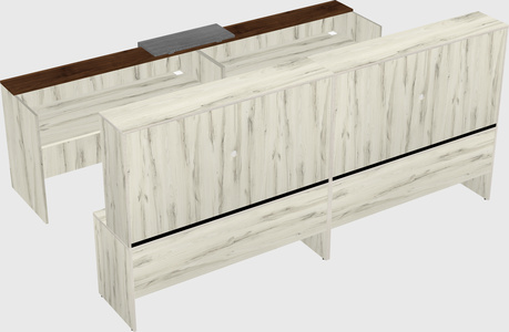 Shared u-shaped reception desks