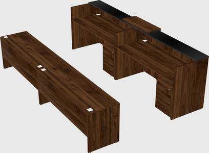 Shared u-shaped reception desks