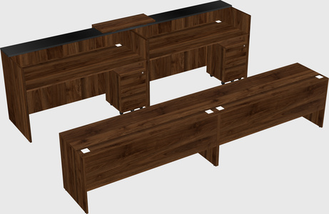 Shared u-shaped reception desks