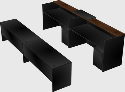 Shared u-shaped reception desks
