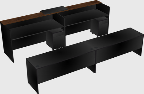 Shared u-shaped reception desks