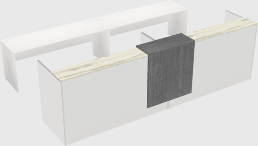 Shared u-shaped reception desks