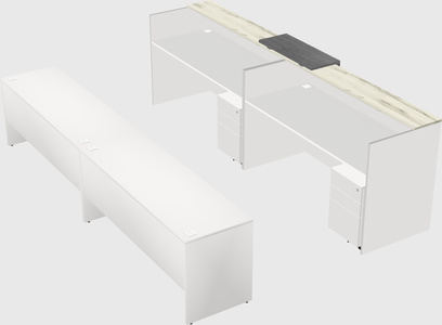Shared u-shaped reception desks