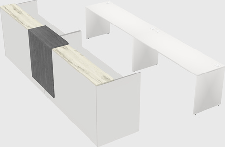 Shared u-shaped reception desks