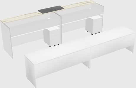 Shared u-shaped reception desks
