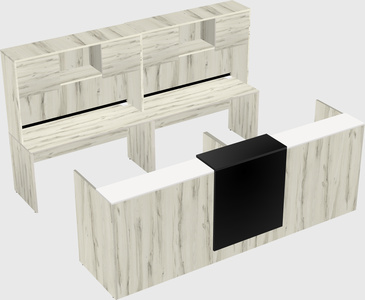 Shared u-shaped reception desks