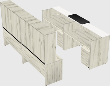 Shared u-shaped reception desks