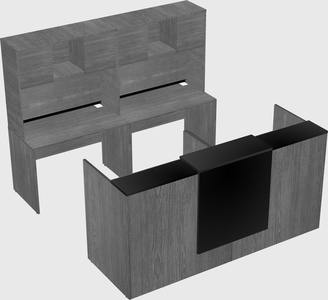 Shared u-shaped reception desks