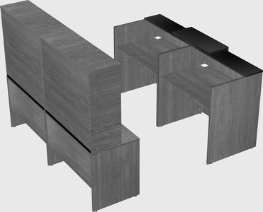 Shared u-shaped reception desks