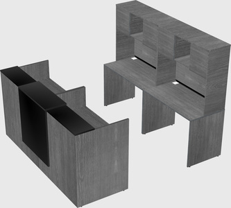 Shared u-shaped reception desks