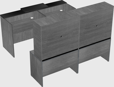 Shared u-shaped reception desks