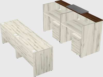 Shared u-shaped reception desks