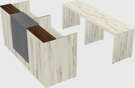 Shared u-shaped reception desks