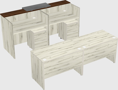 Shared u-shaped reception desks