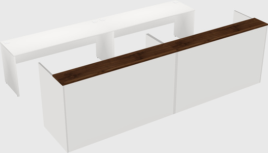 Shared u-shaped reception desks