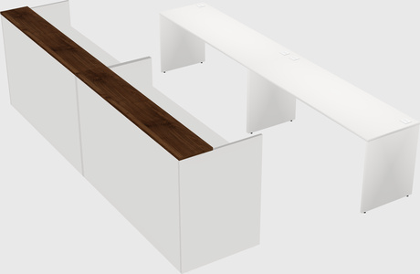 Shared u-shaped reception desks