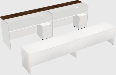 Shared u-shaped reception desks