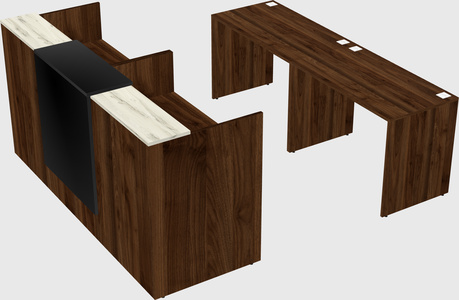 Shared u-shaped reception desks