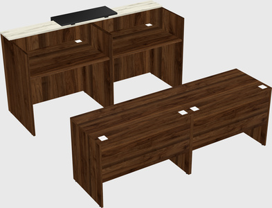 Shared u-shaped reception desks