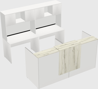 Shared u-shaped reception desks