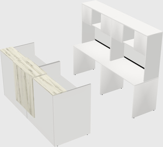 Shared u-shaped reception desks