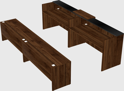 Shared u-shaped reception desks