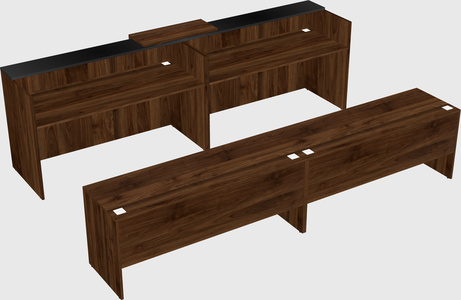 Shared u-shaped reception desks